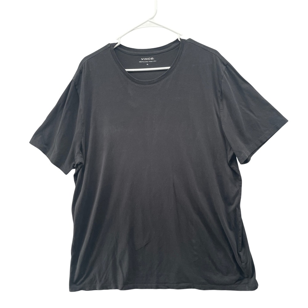 Vince Pima Cotton T-Shirt Mens XL Black Crewneck Short Sleeve